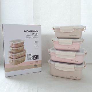 모멘토 컬러 스테인리스 밀폐용기 4종 (8P) 세트 (색상랜덤발송) — 5점을 준 리뷰어가 2022년 12월 올린 사용 사진