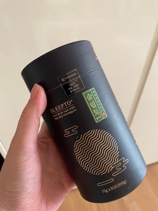 프리마인 자체 기업부설 연구소에서 찾아낸 건강한 수면의 비밀.  슬립토 플러스 30포 — 5점을 준 리뷰어가 2021년 10월 올린 사용 사진