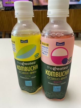 더그레잇티 콤부차 [매일유업] 더그레잇티 44kcal 콤부차 300ml *12개입 (오리지널 6개+베리리치 6개) — 3점을 준 리뷰어가 2023년 7월 올린 사용 사진