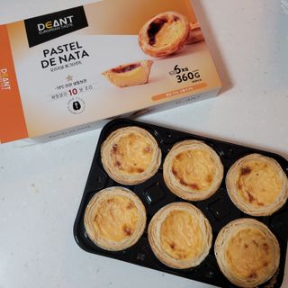 디앙뜨 포르투갈 에그타르트 오리지널 맛+패션후르츠+초콜릿타르트 맛 중 택1 — 4점을 준 리뷰어가 2021년 8월 올린 사용 사진