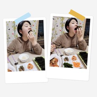 [해림맛김] 들기름에 구운 바삭바삭 김 4종 세트 + 1종 랜덤발송 총5개입 — 5점을 준 리뷰어가 2021년 2월 올린 사용 사진