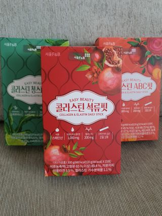 서울에프엔비 콜라스틴 3종 뷰티젤리스틱 45입 [ABC핏 15입 /  석류핏 15입 / 청스피루리나 15입] — 5점을 준 리뷰어가 2021년 9월 올린 사용 사진