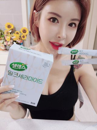 셀렉스스포츠 셀렉스 밀크세라마이드 저분자피쉬콜라겐 28포 X 1박스 — 5점을 준 리뷰어가 2021년 7월 올린 사용 사진