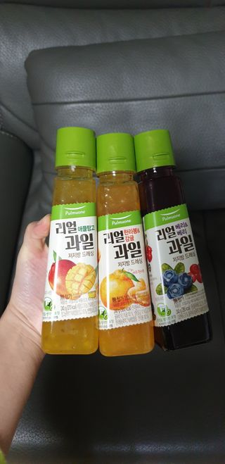 [풀무원] 리얼 과일  저지방 드레싱 240g 3종 — 5점을 준 리뷰어가 2021년 2월 올린 사용 사진