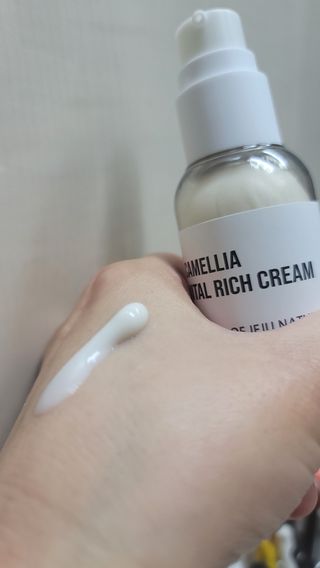 제주인디 카멜리아 바이탈 리치크림 (이너보틀 에디션) — 5점을 준 리뷰어가 2023년 4월 올린 사용 사진