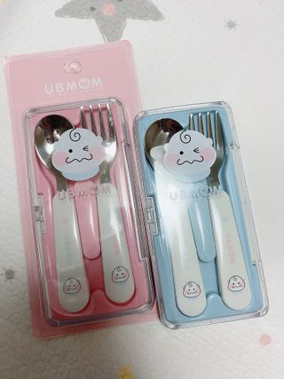 유비맘 스푼포크 케이스 세트 1+1 _컬러랜덤 발송 — 5점을 준 리뷰어가 2021년 1월 올린 사용 사진