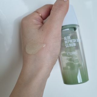 김정문알로에 큐어 큐어 알로에 리프레쉬 젤리 세럼, 큐어 알로에 하이드로 젤리 크림 — 5점을 준 리뷰어가 2021년 4월 올린 사용 사진
