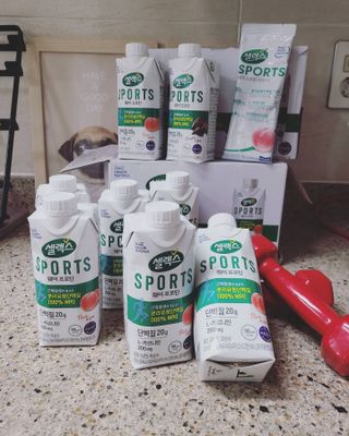 셀렉스스포츠 셀렉스 스포츠 웨이 프로틴 복숭아_ 330ml x 12팩 — 5점을 준 리뷰어가 2021년 3월 올린 사용 사진