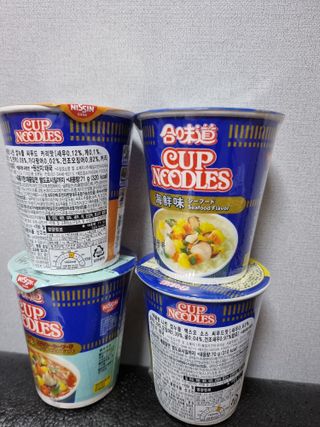 NISSIN 닛신 컵누들  4종 - 씨푸드오리지날, 씨푸드 스파이시, 씨푸드 커리, 씨푸드 XO소스 — 5점을 준 리뷰어가 2022년 3월 올린 사용 사진