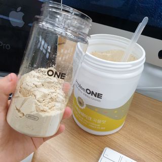 프로티원 단백질쉐이크 곡물맛 2주분 1통+보틀 — 5점을 준 리뷰어가 2021년 4월 올린 사용 사진