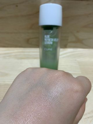 김정문알로에 큐어 큐어 알로에 리프레쉬 젤리 세럼, 큐어 알로에 하이드로 젤리 크림 — 5점을 준 리뷰어가 2021년 3월 올린 사용 사진