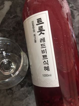 트롯전통식혜 트롯레드비트식혜 1리터 +500리터 — 5점을 준 리뷰어가 2021년 5월 올린 사용 사진