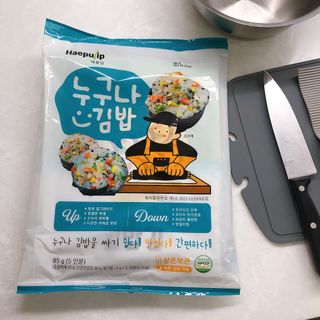 해풀잎 누구나 김밥*1ea [(혼합야채 35g *1ea,  김밥김 (5g, 5ea),  양념간장 (6g, 5ea), 참기름(5g, 2ea)] — 5점을 준 리뷰어가 2022년 7월 올린 사용 사진