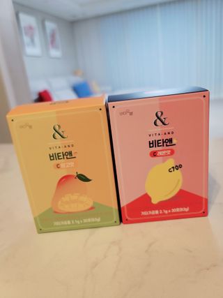 비타앤C 레몬맛, 망고맛 — 5점을 준 리뷰어가 2021년 7월 올린 사용 사진