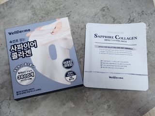 [올리브영] 웰더마 프리미엄 사파이어 콜라겐 임팩트 피팅 마스크 4매 — 5점을 준 리뷰어가 2025년 7월 올린 사용 사진