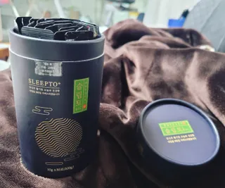 프리마인 자체 기업부설 연구소에서 찾아낸 건강한 수면의 비밀.  슬립토 플러스 30포 — 4점을 준 리뷰어가 2022년 4월 올린 사용 사진