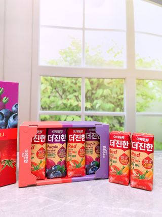 [롯데칠성] 야채듬뿍 더'진한 [롯데칠성] 야채는 이제 COLORFULL! 야채듬뿍  더 진한 레드 4개 +퍼플 4개 (총 8개) — 5점을 준 리뷰어가 2023년 6월 올린 사용 사진