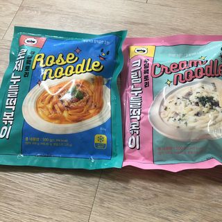 [푸딩팩토리] 로제누들떡볶이 500g / 까르보나라크림누들떡볶이 500g — 5점을 준 리뷰어가 2022년 8월 올린 사용 사진