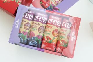 [롯데칠성] 야채듬뿍 더'진한 [롯데칠성] 야채는 이제 COLORFULL! 야채듬뿍  더 진한 레드 4개 +퍼플 4개 (총 8개) — 5점을 준 리뷰어가 2023년 6월 올린 사용 사진