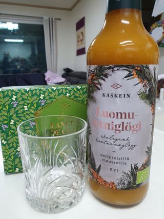 H365 [Kaskein Luomutyrniglögi] 핀란드 전통 무알콜 멀드와인 시벅톤 글로기 — 5점을 준 리뷰어가 2021년 4월 올린 사용 사진