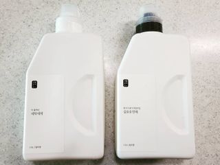 [생활공작소] 섬유유연제 + 세탁세제 1.5L 릴리향 — 3.5점을 준 리뷰어가 2021년 2월 올린 사용 사진