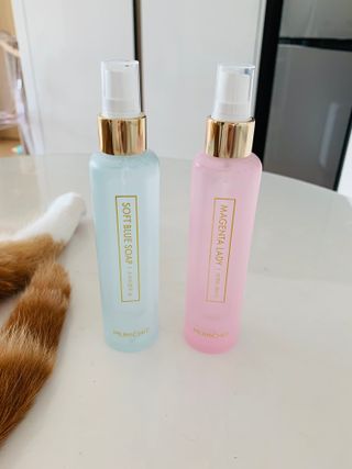 멈칫 X 최준 헤어 앤 바디미스트 소프트블루솝, 마젠타레이디 2종 — 5점을 준 리뷰어가 2021년 8월 올린 사용 사진