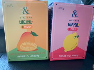 비타앤C 레몬맛, 망고맛 — 5점을 준 리뷰어가 2021년 4월 올린 사용 사진