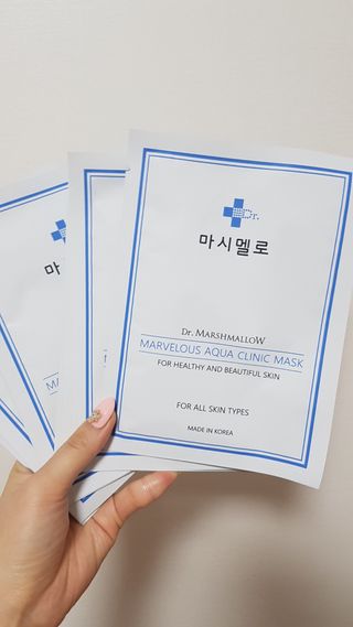 닥터마시멜로 닥터마스멜로 마블러스 아쿠아 클리닉 마스크 — 5점을 준 리뷰어가 2021년 2월 올린 사용 사진