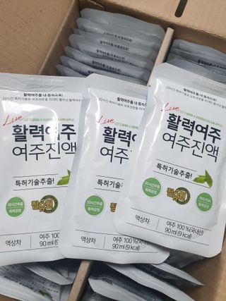 참유원 특허제조 활력 여주진액 여주즙 50포 — 5점을 준 리뷰어가 2022년 1월 올린 사용 사진