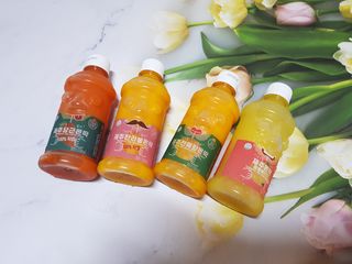 탐라원 제주의 맛, 몬딱주스 4종세트 - 한라봉몬딱주스, 천혜향몬딱주스, 청귤에이드, 당근몬딱주스 — 5점을 준 리뷰어가 2021년 8월 올린 사용 사진