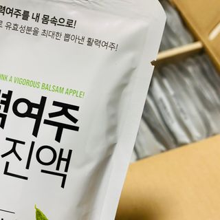 참유원 특허제조 활력 여주진액 여주즙 50포 — 5점을 준 리뷰어가 2022년 1월 올린 사용 사진