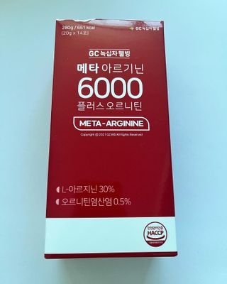 메타아르기닌 GC녹십자웰빙 메타 아르기닌 6000 플러스 오르니틴 — 5점을 준 리뷰어가 2022년 10월 올린 사용 사진