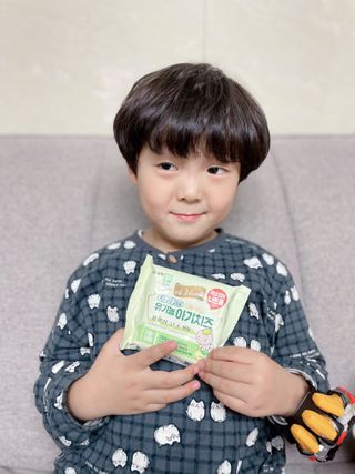 남양유업 드빈치 유기농 아기치즈 1단계 — 5점을 준 리뷰어가 2021년 1월 올린 사용 사진