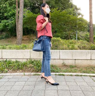비클리프 여성 성수동 수제화 에나멜 구두 슬링백 7cm — 5점을 준 리뷰어가 2022년 6월 올린 사용 사진