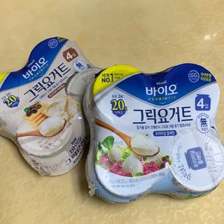 매일바이오 그릭요거트 오리지널 플레인 4개, 로스터리 커피믹스 4개 — 3.5점을 준 리뷰어가 2021년 12월 올린 사용 사진
