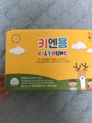[몸엔용] 어린이, 초등학생의 영양간식 달콤 국산녹용 키엔용  80ml x 10포 — 5점을 준 리뷰어가 2021년 7월 올린 사용 사진