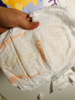 오브맘 밤 프리미엄 아기 기저귀 팬티형 밴드형 — 5점을 준 리뷰어가 2021년 1월 올린 사용 사진