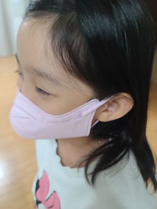 애니가드키즈 새부리형  소형L 5컬러 각 10매입 [크리미베이지, 코튼핑크, 블루레이크, 페일로즈, 민트그린] — 5점을 준 리뷰어가 2022년 2월 올린 사용 사진