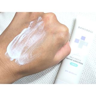 바노바기 코스메틱 바노바기 밀크씨슬 리페어 시카 폼 클렌저 플러스 120ml + 선스크린 플러스 50ml — 5점을 준 리뷰어가 2023년 8월 올린 사용 사진