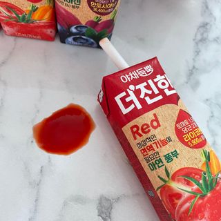 [롯데칠성] 야채듬뿍 더'진한 [롯데칠성] 야채는 이제 COLORFULL! 야채듬뿍  더 진한 레드 4개 +퍼플 4개 (총 8개) — 5점을 준 리뷰어가 2023년 6월 올린 사용 사진