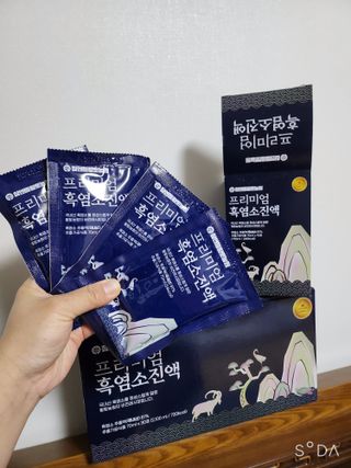 참앤들황토농원 국내산 흑염소를 정성스럽게 담은, 프리미엄 흑염소 진액 70ml x 30포 1박스 — 5점을 준 리뷰어가 2023년 1월 올린 사용 사진