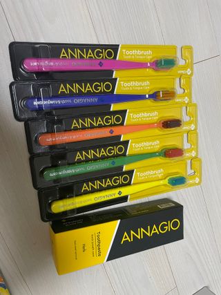 [지오클린] 안나지오 구취케어  기능성 치약 칫솔 세트 (칫솔 5 개+치약 100g 1 개 ) — 5점을 준 리뷰어가 2022년 7월 올린 사용 사진