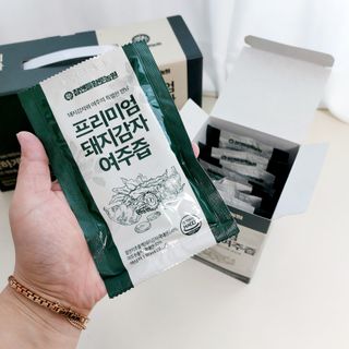 참앤들황토농원 국내산 돼지감자와 여주를 진하게 담은, 프리미엄 돼지감자 여주즙 80ml X 30포 1박스 — 5점을 준 리뷰어가 2023년 2월 올린 사용 사진