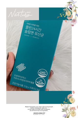 클린24시간 슬림앤유산균 1박스 (3.5g X 15포) — 5점을 준 리뷰어가 2022년 10월 올린 사용 사진