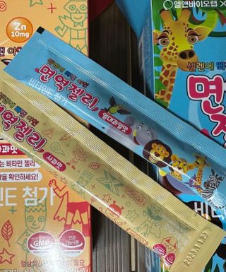 다나음 셀렌에 빠진 아연면역젤리 열대과일맛+사과맛 — 4.5점을 준 리뷰어가 2023년 4월 올린 사용 사진