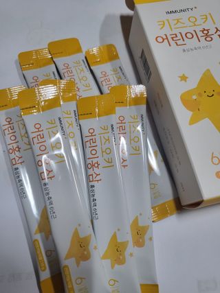[이뮤니티플러스]우리아이 면역오키, 건강오키 _ 키즈오키 어린이홍삼 10포 1box — 5점을 준 리뷰어가 2022년 4월 올린 사용 사진