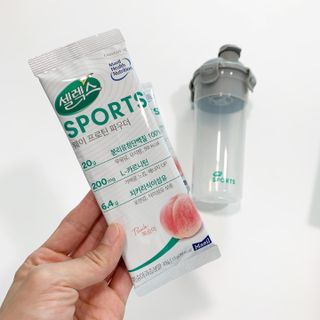 셀렉스스포츠 [복숭아맛] 셀렉스 스포츠 웨이 프로틴 파우더 스틱형 — 5점을 준 리뷰어가 2021년 5월 올린 사용 사진