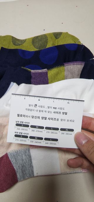 [사이즈가 있는 양말 필로이] 여자 스니커즈 발목 양말 5족 세트【 S, M, L, 】3가지 사이즈 — 5점을 준 리뷰어가 2022년 7월 올린 사용 사진