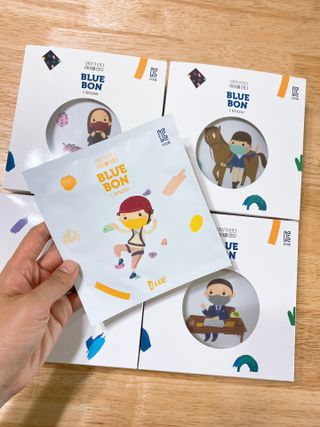 [블루 본 아이노우] 유아용 컬러마스크 40 PCS SET 2중 택 1 — 5점을 준 리뷰어가 2021년 5월 올린 사용 사진