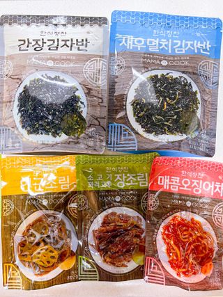 하나마이 [마마쿡] 전 청와대 천상현 셰프의 밑반찬  5종세트(소고기 장조림+연근조림+진미채+간장김자반+새우김자반) — 2점을 준 리뷰어가 2023년 5월 올린 사용 사진